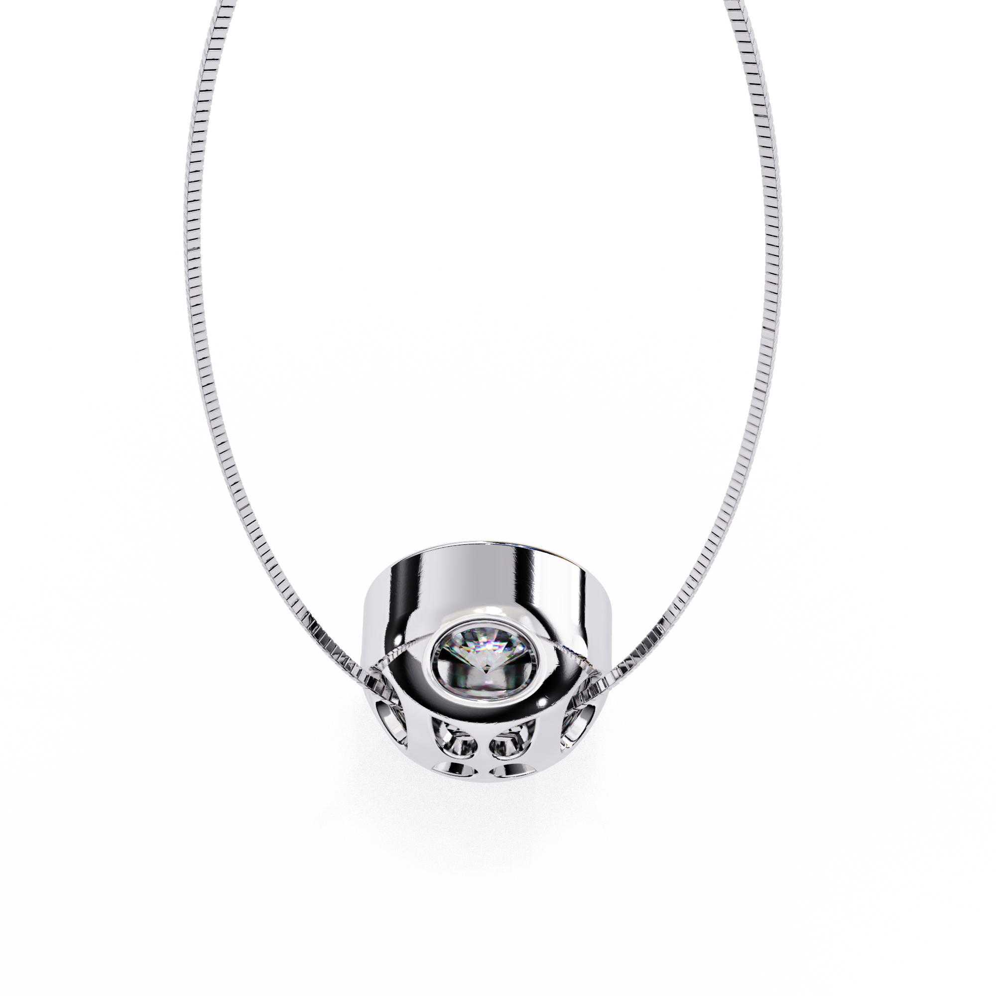Solitairekart 0.26ct Bezel-Set Natural Diamond Solitaire Pendant-HI Color, VS-SI Clarity